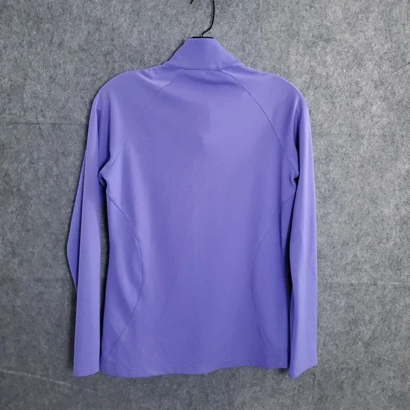 Under Armour Shirt Womens Medium Golf 1/4 Zip Pullover Heathered Purple Heatgear - Picture 11 of 16